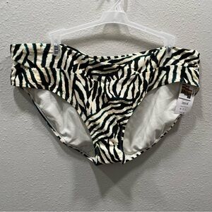 Time And Tru Mid-Rise Bikini Swim Bottom Animal Print Plus Size 2X 20w-22w NWT